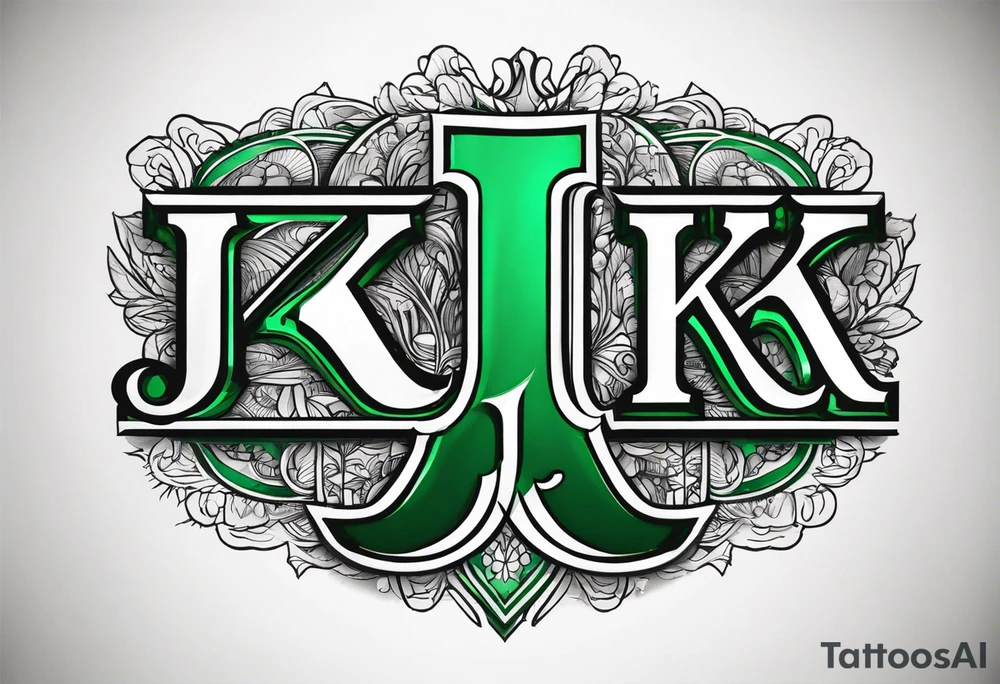 Emerald with “J+K” tattoo idea