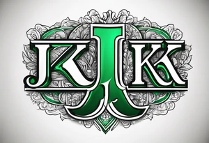 Emerald with “J+K” tattoo idea