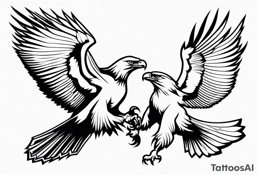 eagle fighting predators tattoo idea