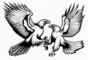 eagle fighting predators tattoo idea