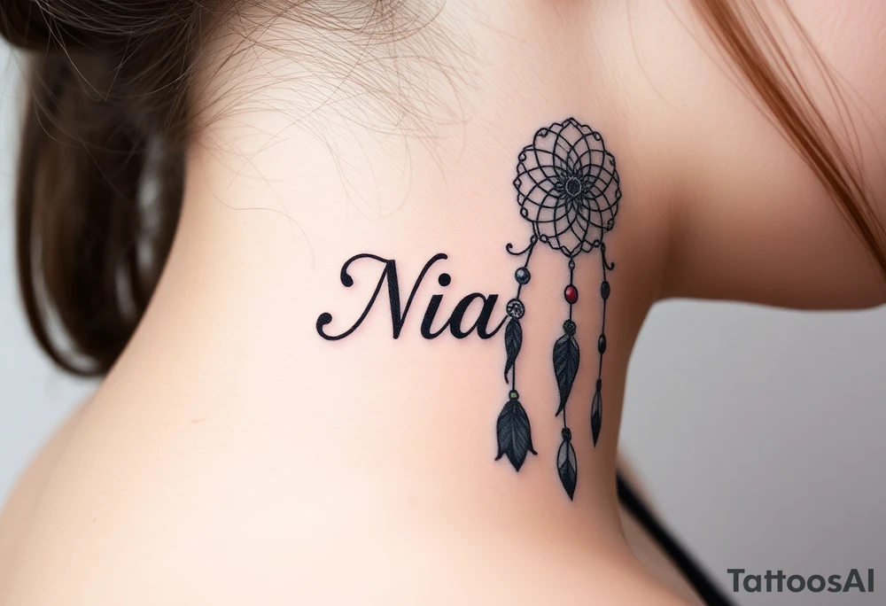 Name Nia with dreamcatcher tattoo idea