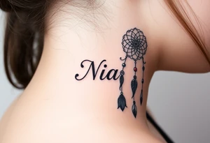 Name Nia with dreamcatcher tattoo idea