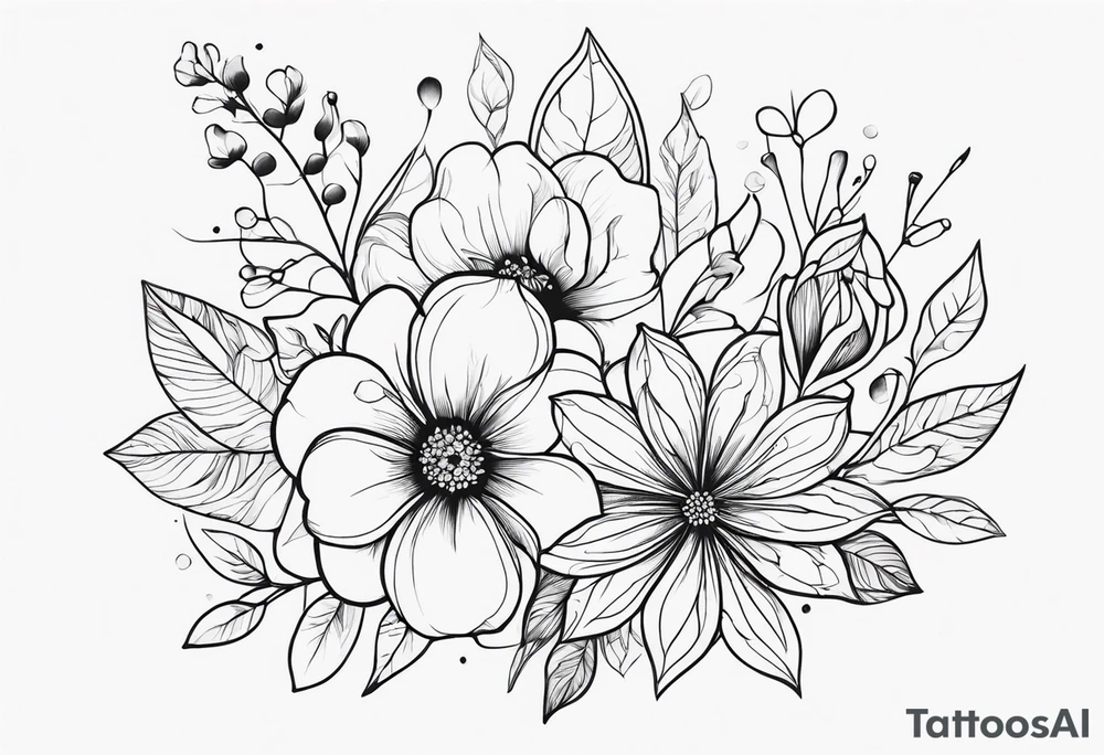 ornaments of flowers tattoo idea