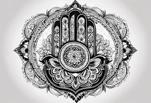 Hamsa hand, tree of life, infinity, chakras, lotus, mandala tattoo idea