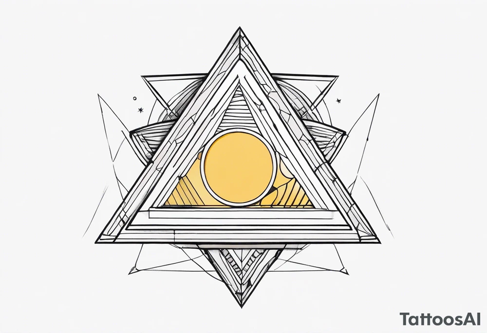 Illusione ottica con triangoli tattoo idea