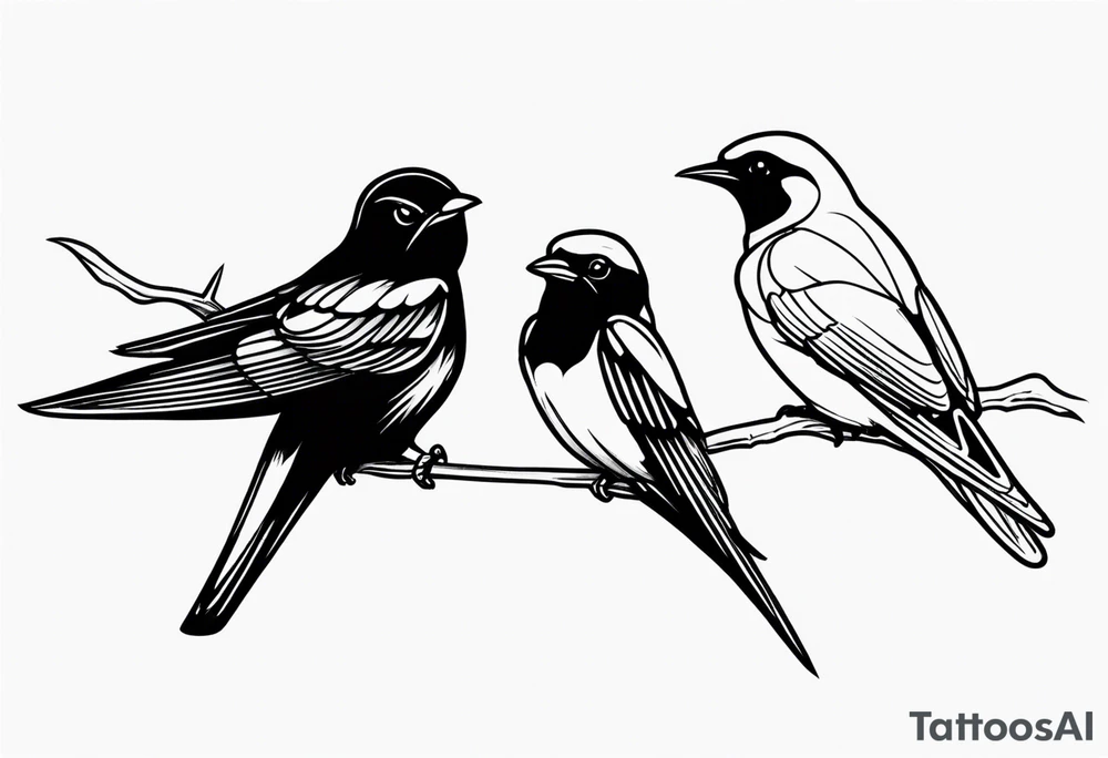 Spider and barn swallow and revolver tattoo idea