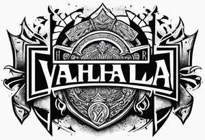 Valhalla stairs  sword shield tattoo idea