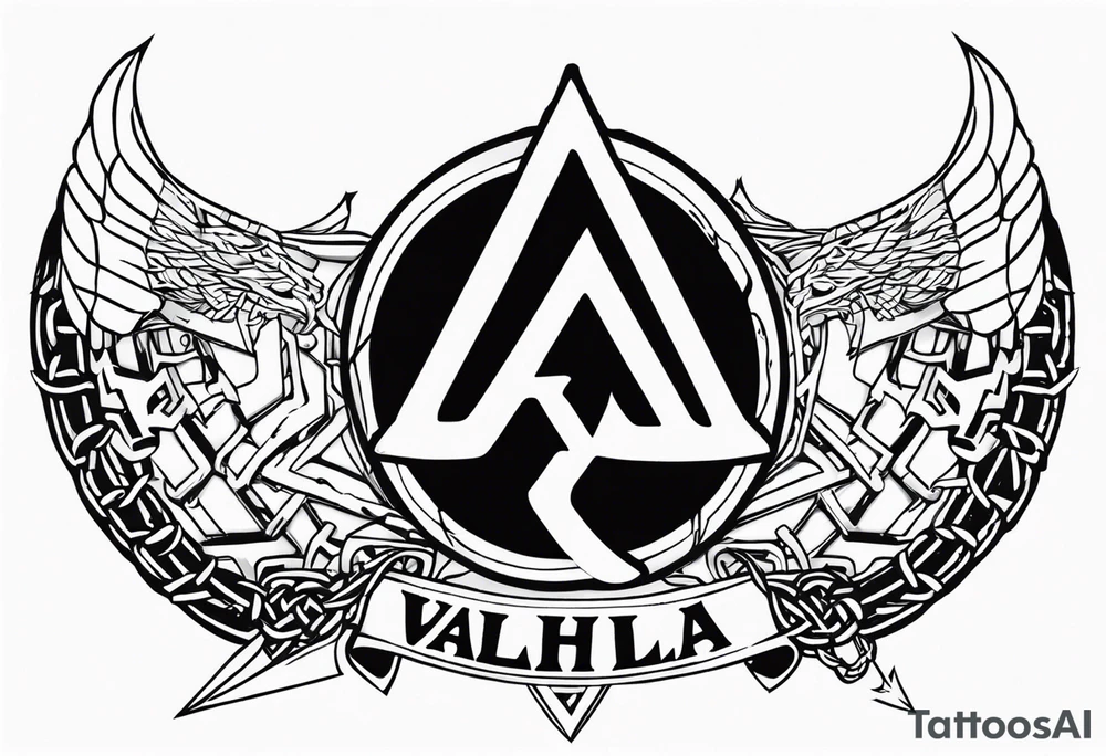 Valhalla round shield axe
Valknut barbed wire chains tattoo idea Valhalla round shield axe
Valknut barbed wire chains tattoo idea