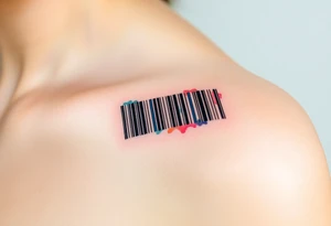 A barcode where the lines glitch and distort at the edges, symbolizing a love that breaks traditional codes. tattoo idea