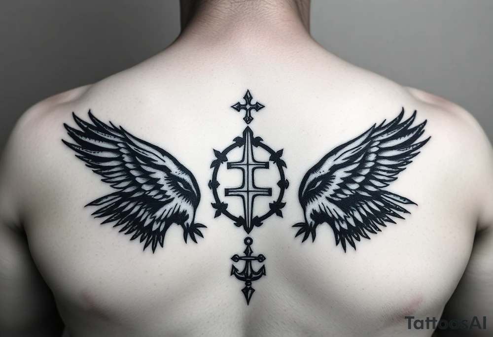 Chest tattoo, two ravens and icelandic symbols, dark brest tattoo tattoo idea
