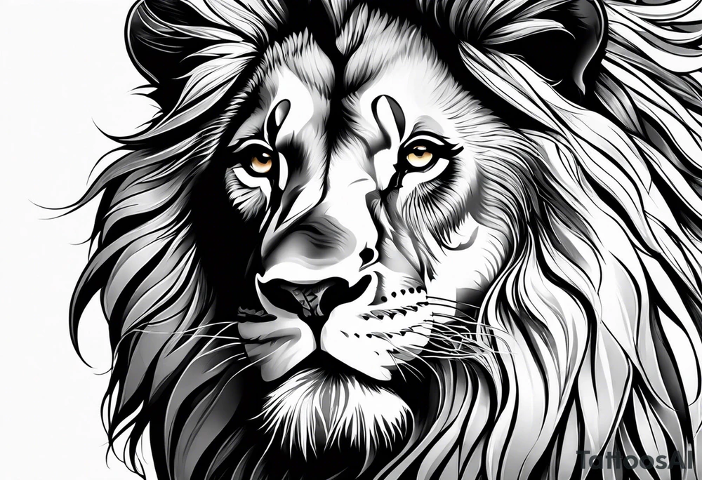 Powerful majestic lion tattoo idea
