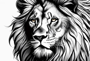 Powerful majestic lion tattoo idea