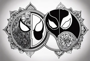 Ying yang punisher and deadpool tattoo idea