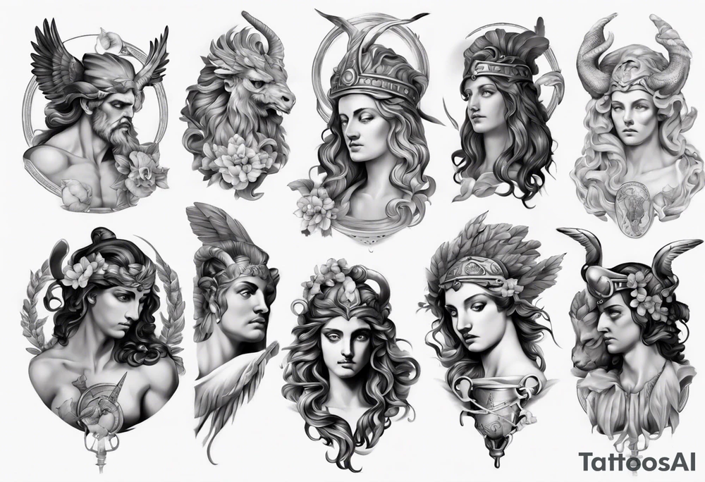 realistic greek mythology tattoo idea