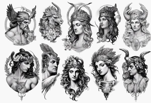 realistic greek mythology tattoo idea
