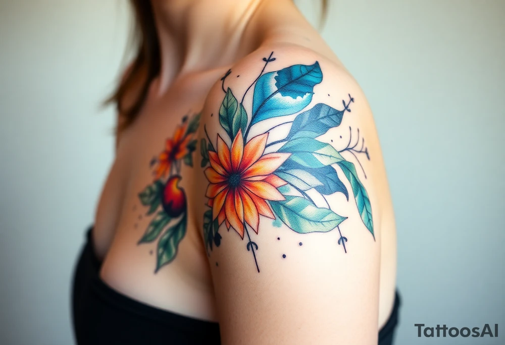 Desenhe uma tatuagem que simbolize força, liberdade e conexão com a multiplicidade da vida, incorporando elementos abstratos e fluidos, com linhas que sugiram movimento e transformação contínua. Evite clichês e busque um design original e significativo. tattoo idea