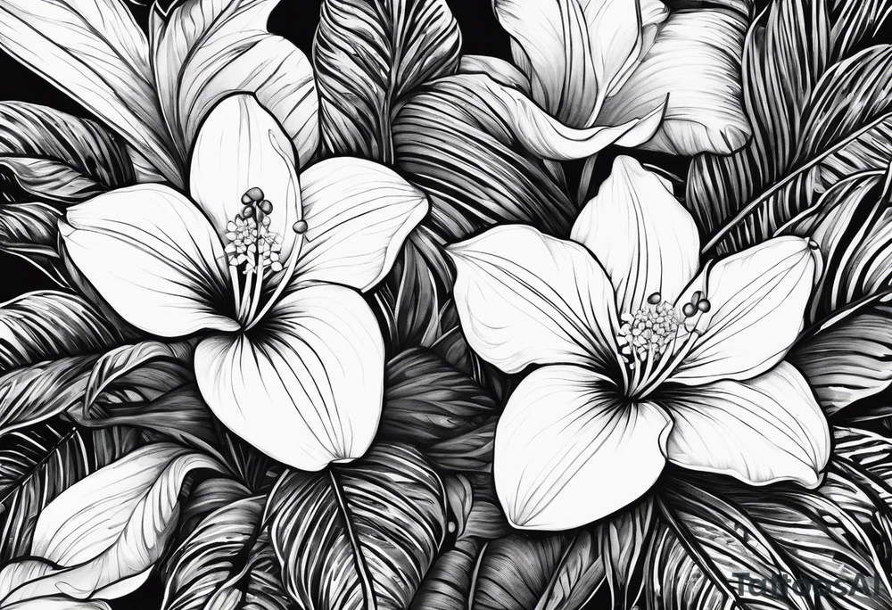 three trilliums, sword fern, name, tattoo idea