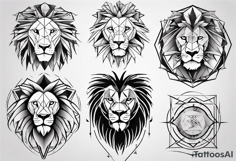 wild king lion tattoo idea