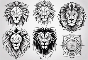 wild king lion tattoo idea