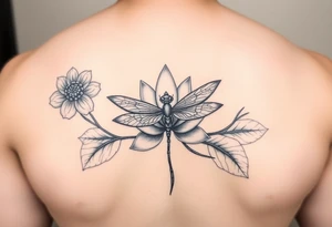 Lotus flower and dragonfly tattoo idea