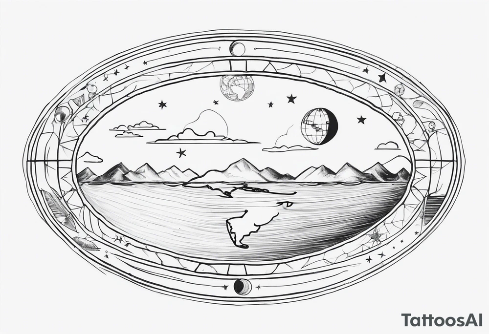 flat earth tattoo idea