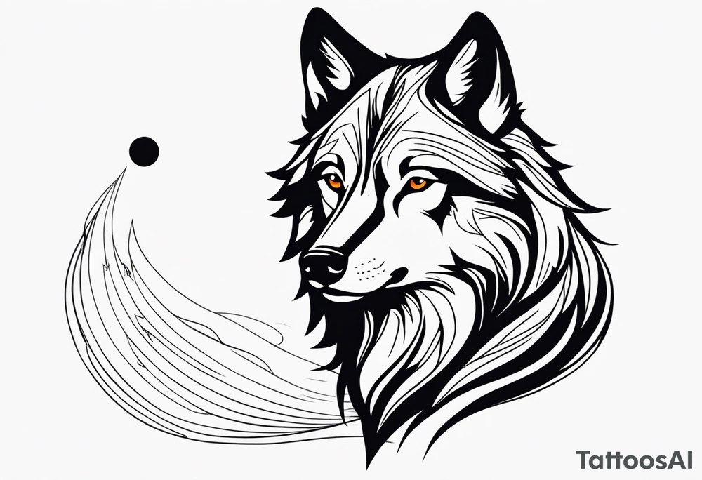Pretty wolf tattoo idea