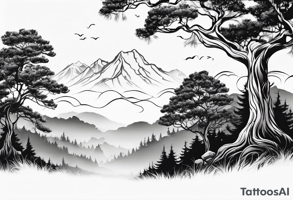 concept design, trees, tattoo idea