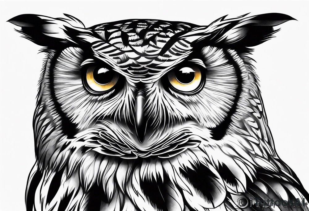 Owl with eyes tattoo idea