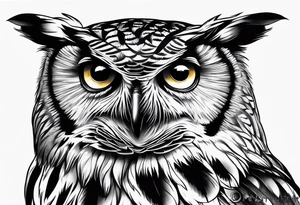 Owl with eyes tattoo idea