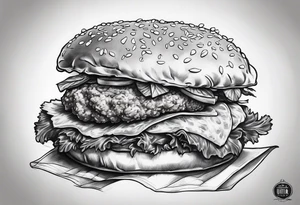 A fried chicken sandwich tattoo idea