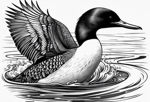 loon flying tattoo idea