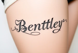 My son's name, Bentley, in Old English font tattoo idea