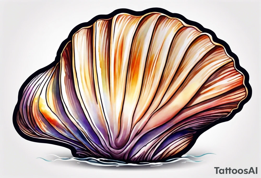 One small  Pretty clam shell tattoo idea