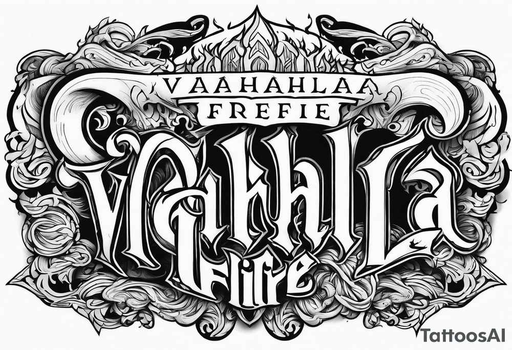 Valhalla on fire tattoo idea