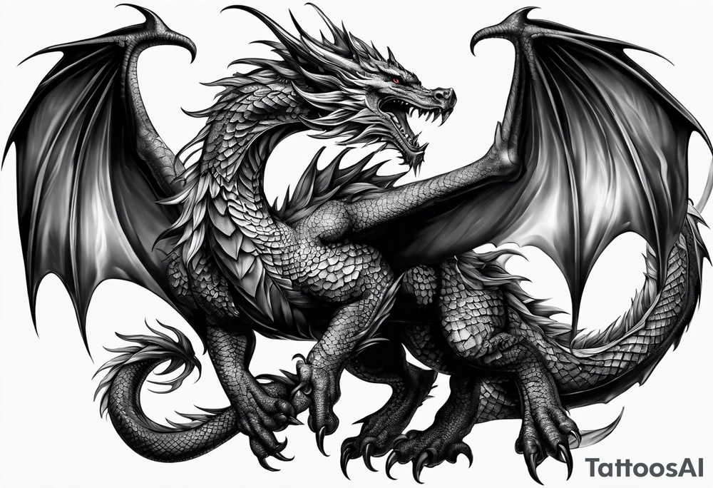 Schlängelnder Drache tattoo idea
