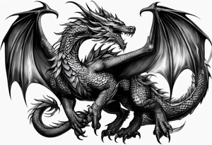 Schlängelnder Drache tattoo idea