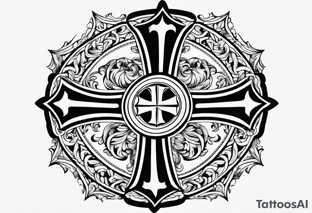 Simple Maltese cross tattoo idea