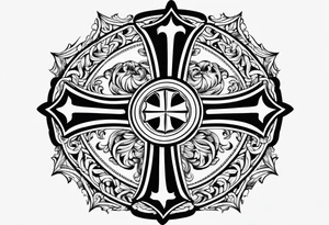 Simple Maltese cross tattoo idea