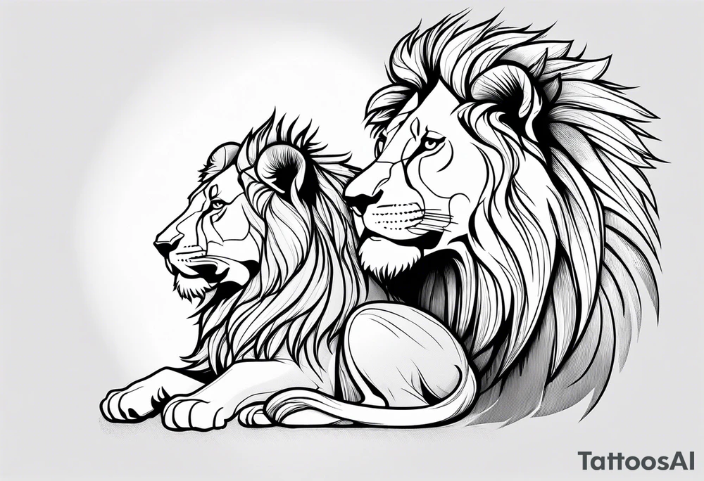 Lion. Mom and cub tattoo idea