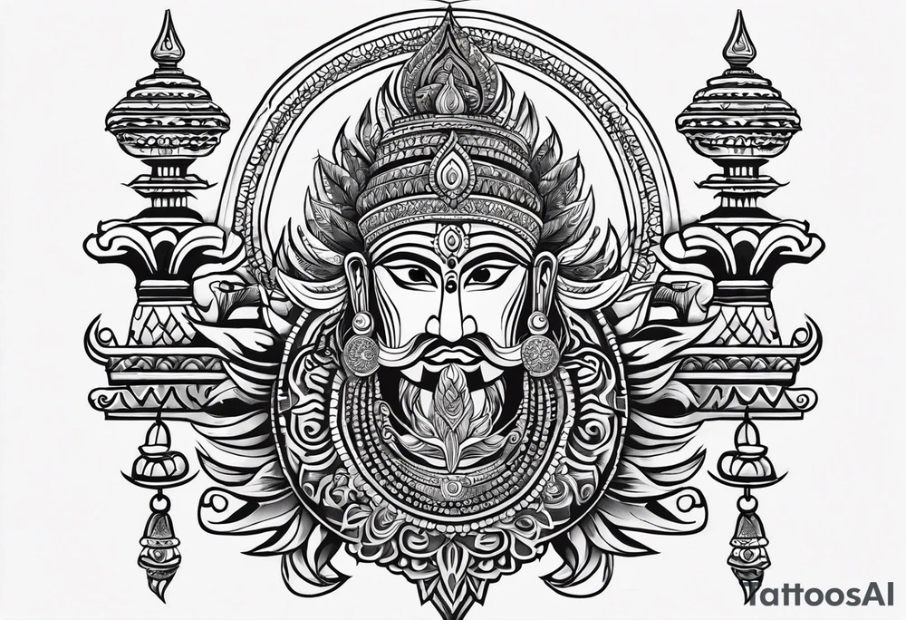 Trishul with damru tattoo on forearm tattoo idea