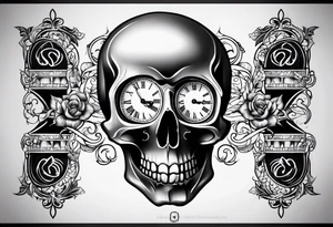 Momento mori tatoo with Italian style clock tattoo idea