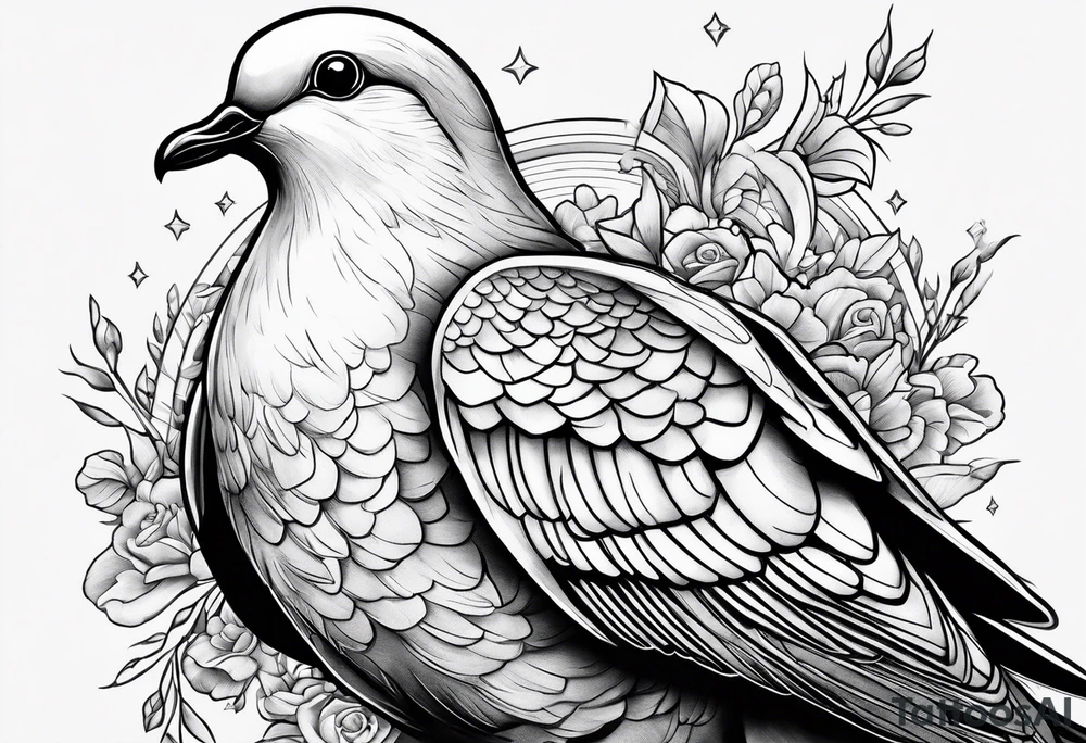 a dove holding a grenade tattoo idea