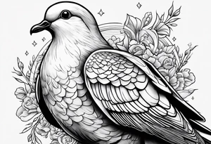 a dove holding a grenade tattoo idea