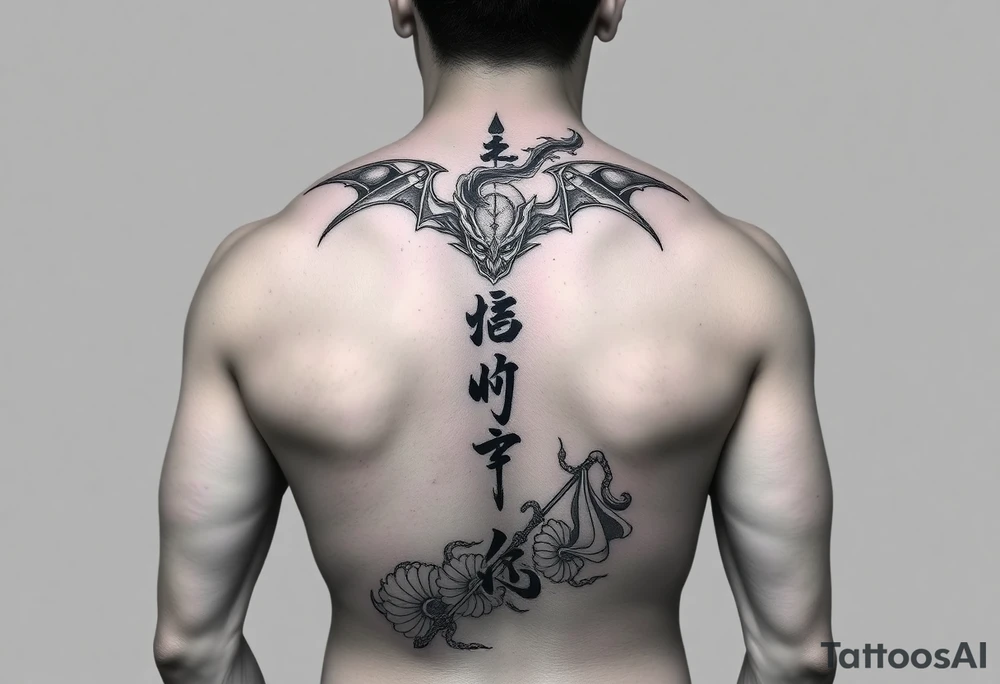 Full leg tattoo with jujutsu, Kaisen, solo leveling and demon slayer ideas tattoo idea