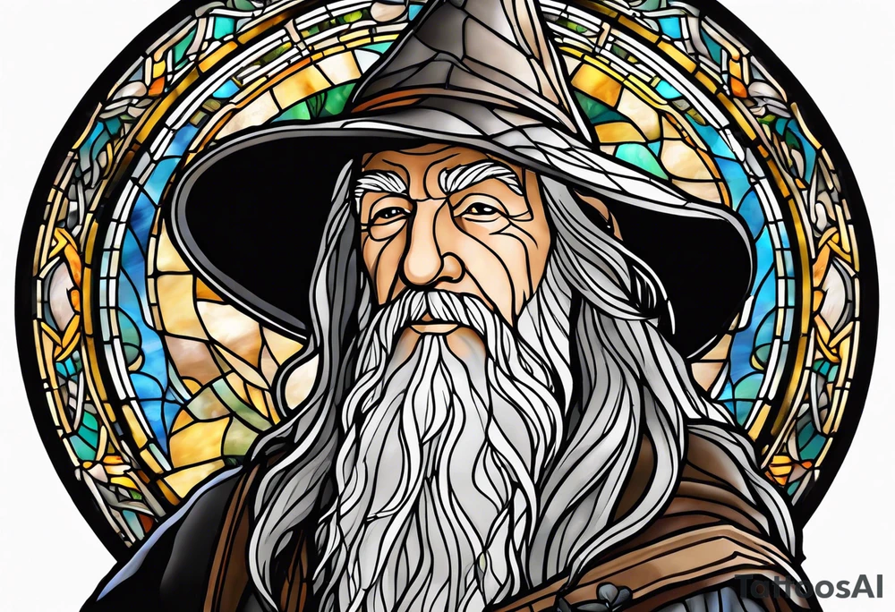 Gandalf in stained glass tattoo idea