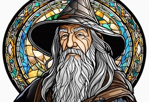 Gandalf in stained glass tattoo idea