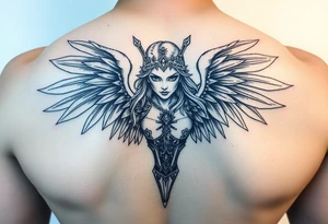 Realistic Valkyrie tattoo idea