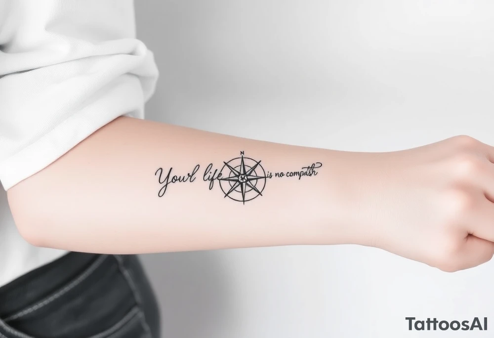 Your life is a map with no compass tattoo idea