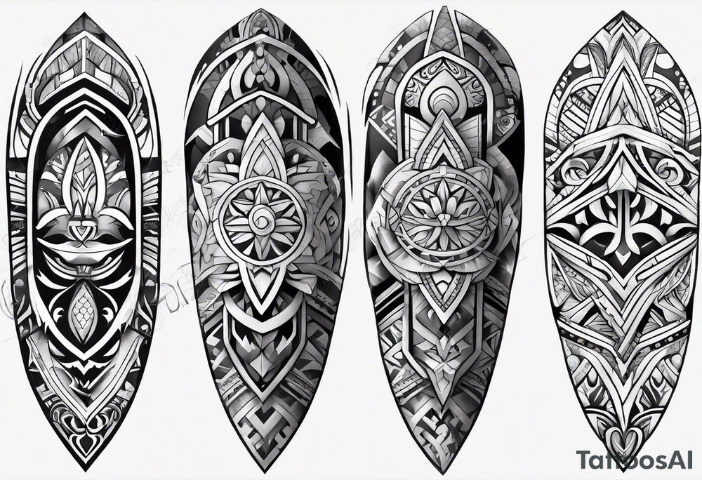 Polynesian tribal forearm tattoo idea