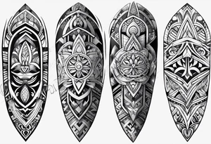 Polynesian tribal forearm tattoo idea